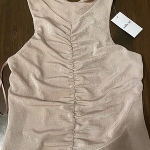 Elegant Pink Ruched Tank Top